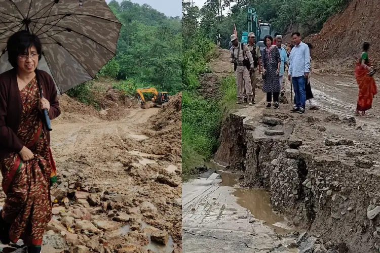 ডিমা হাচাও জিলাৰ উপায়ুক্ত নাজৰীন আহমেদে জিলাখনৰ বানে বিধ্বস্ত কৰা বিভিন্ন অঞ্চল পৰিদৰ্শন কৰিছে