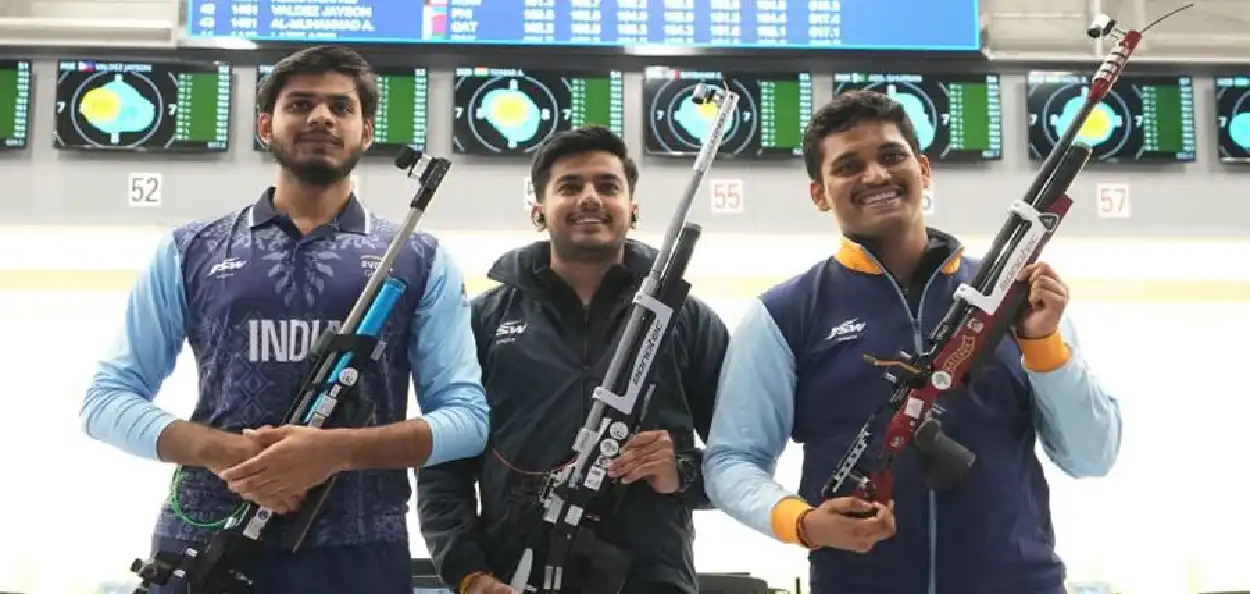  ভাৰতৰ পুৰুষৰ ১০ মিটাৰ এয়াৰ ৰাইফল দলৰ স্বৰ্ণ লাভ
