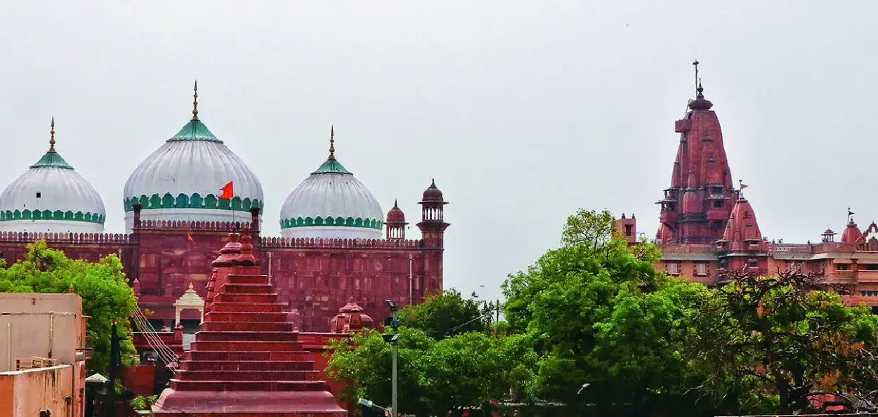 শ্ৰীকৃষ্ণ জন্মভূমি মন্দিৰৰ গাতে লাগি থকা শ্বাহী ইদগাহ মছজিদ