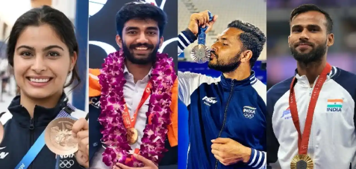 মনু ভাকেৰ, ডি গুকেশ, হৰমনপ্ৰীত সিং আৰু প্ৰবীণ কুমাৰ