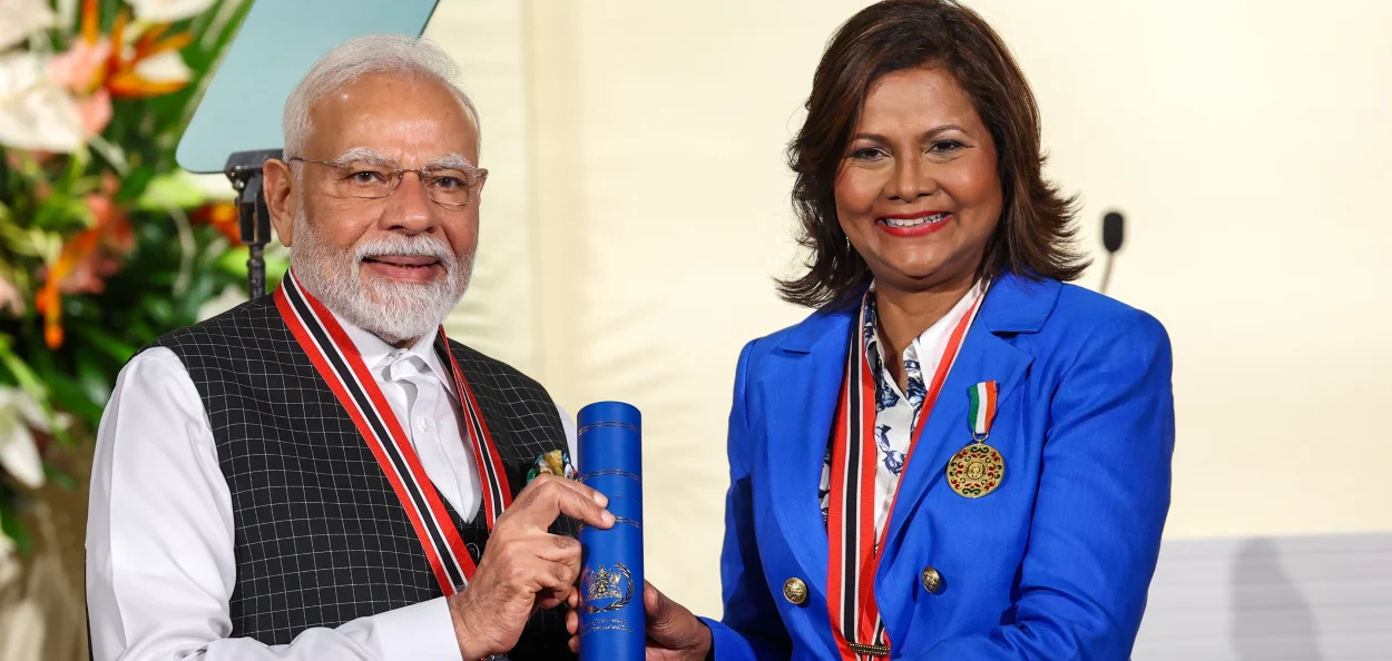 প্ৰধানমন্ত্ৰী নৰেন্দ্ৰ মোদীক ত্ৰিনিদাদ আৰু ট’বেগোৰ সৰ্ব্বোচ্চ অসামৰিক সন্মান প্ৰদান