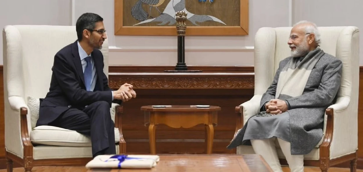  প্ৰধানমন্ত্ৰী নৰেন্দ্ৰ মোদী আৰু গুগলৰ মুৰব্বী সুন্দৰ পিছাই 