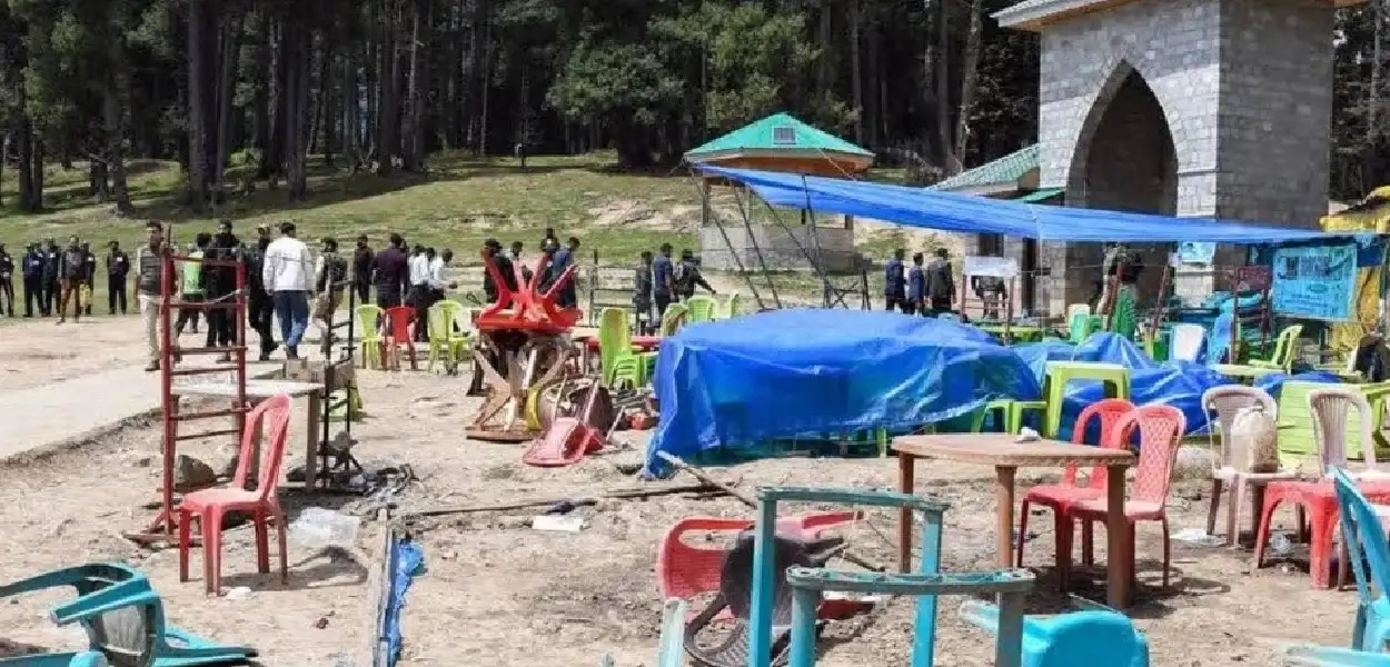 পাহালগাম সন্ত্ৰাসবাদী আক্ৰমণৰ স্থানৰ দৃশ্য