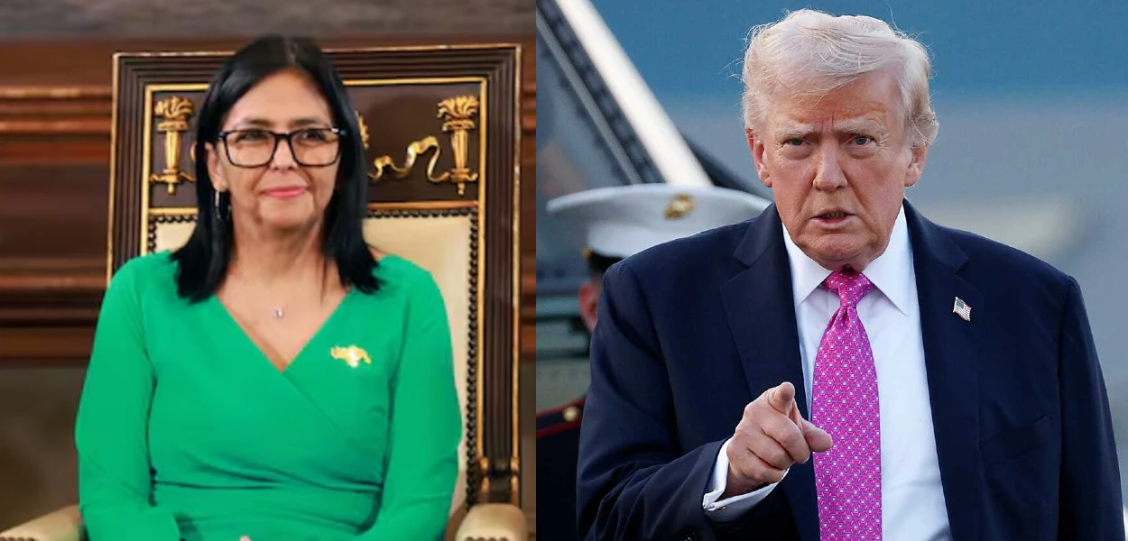 ভেনিজুৱেলাৰ অন্তৱৰ্তীকালীন ৰাষ্ট্ৰপতি ডেলচি ৰড্ৰিগ আৰু ডোনাল্ড ট্ৰাম্প