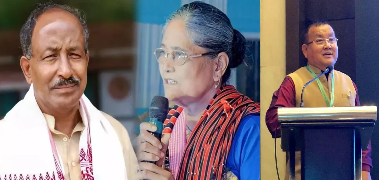 বিশিষ্ট ভাস্কৰ্য শিল্পী নুৰুদ্দিন আহমেদ, পখিলা লেকথেপি আৰু যোগেশ দেউৰী 