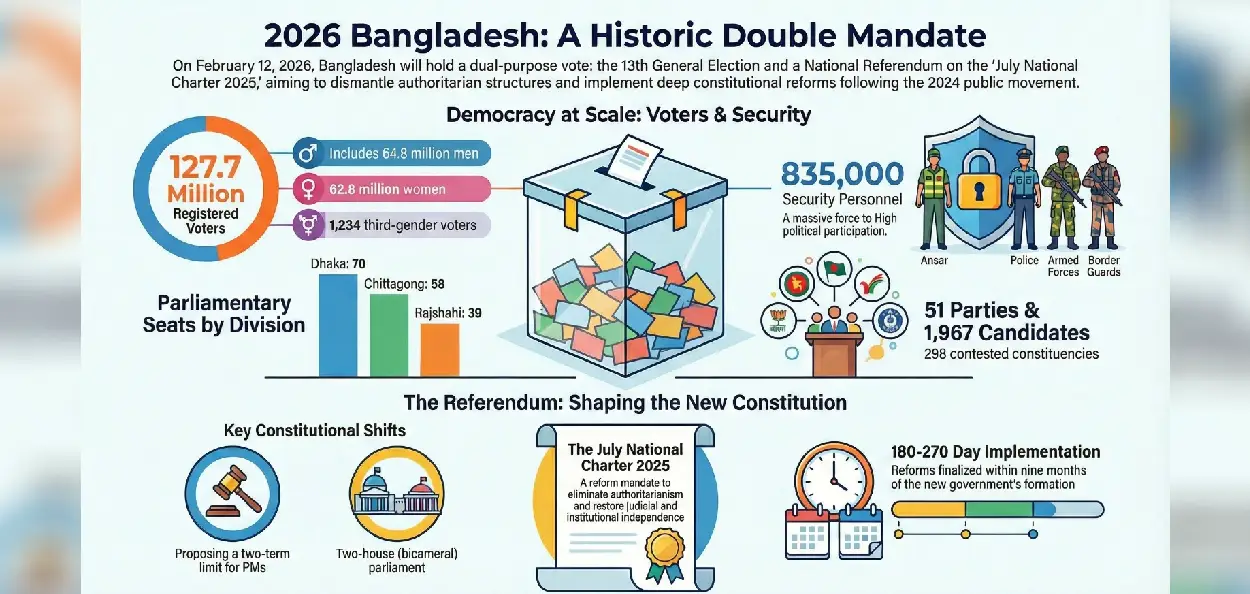 ১২ ফেব্ৰুৱাৰীত বাংলাদেশ নিৰ্বাচনৰ ঐতিহাসিক দিন