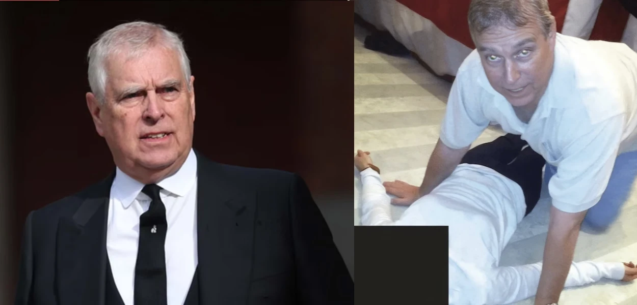 এণ্ডৰু মাউণ্টবেটেন-উইণ্ডছৰ; (সোঁফালে) এপষ্টেইন ফাইলৰ ফটো এখন