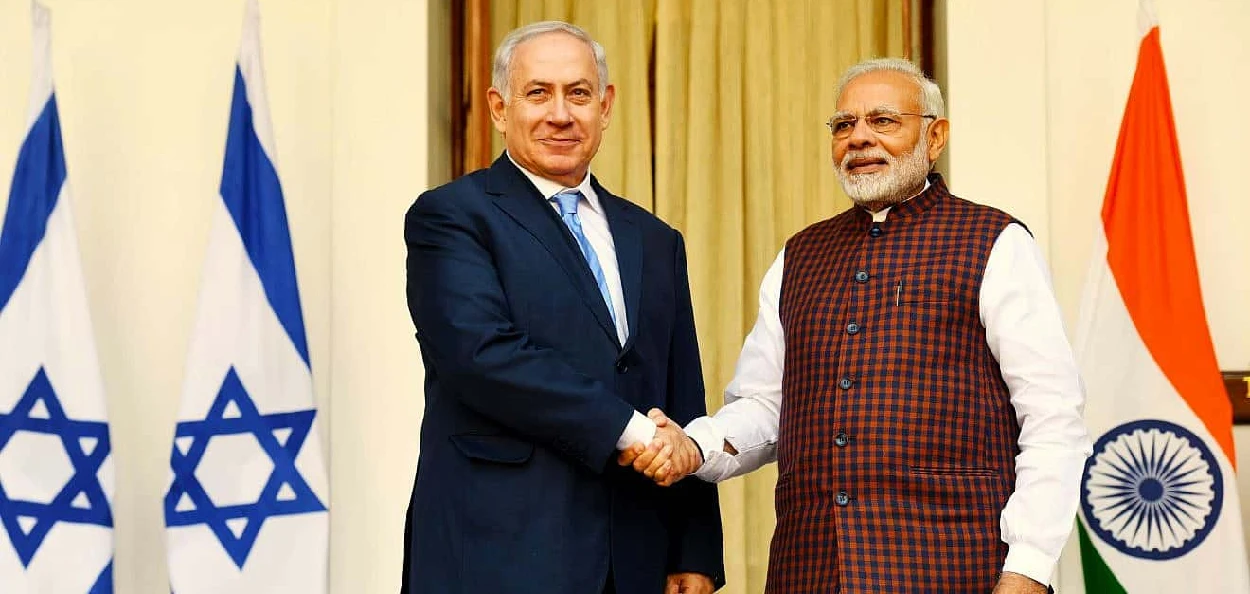ইজৰাইলৰ প্ৰধানমন্ত্ৰী বেঞ্জামিন নেতানিয়াহু আৰু প্ৰধানমন্ত্ৰী নৰেন্দ্ৰ মোদী। (ফাইল ফটো)