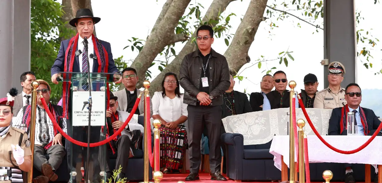 মুখ্যমন্ত্ৰী লালদুহোমাই অনুষ্ঠানত ভাষণ প্ৰদান কৰে,  বৃহস্পতিবাৰে