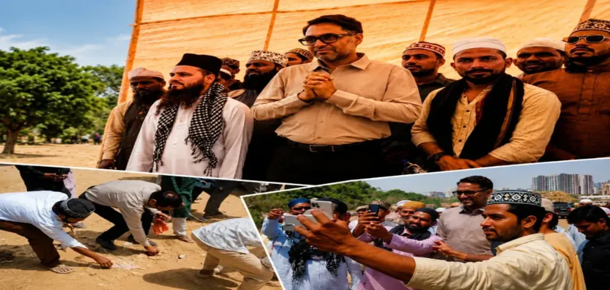 ঈদৰ দিনটোত ইছলাম ধৰ্মাৱলম্বীলোকৰ সৈতে হাৰিয়ানা চহৰ উন্নয়ন কৰ্তৃপক্ষৰ ডিটিপি (এনফ'ৰ্চমেণ্ট) তথা নোডেল বিষয়া আৰ এছ বাথ 