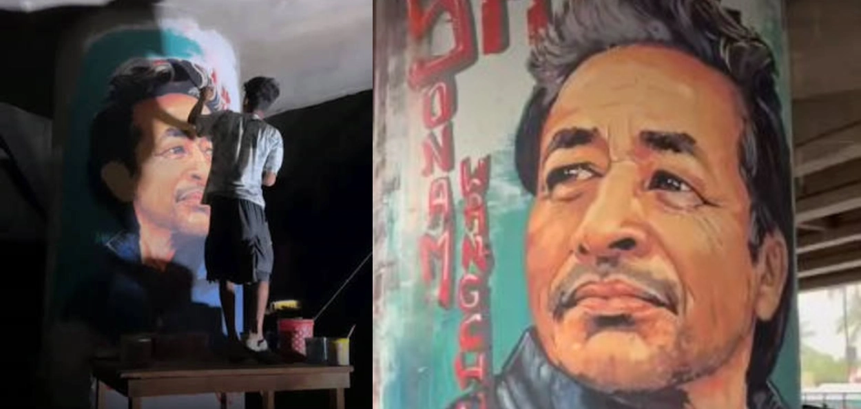 ৰাজহুৱা স্থানত সোনম ৱাংচুকৰ চিত্ৰ অংকন কৰা দুই যুৱকক আটক