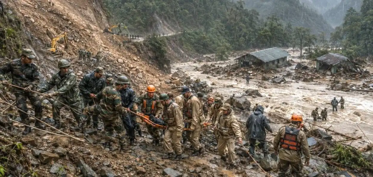 আকস্মিক বানে উটুৱাই নিলে অৰুণাচলৰ সেনা শিবিৰ; ভূমিস্খলনত মৃত্যু ৪ জন